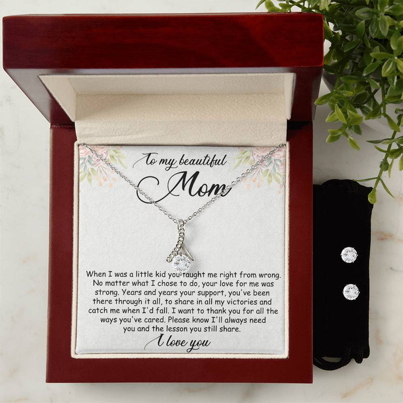 Alluring Beauty + Clear CZ Earrings - To My Beautiful Mom