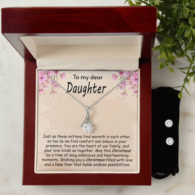 Alluring Beauty + Clear CZ Earrings - Find Warmth Daughter