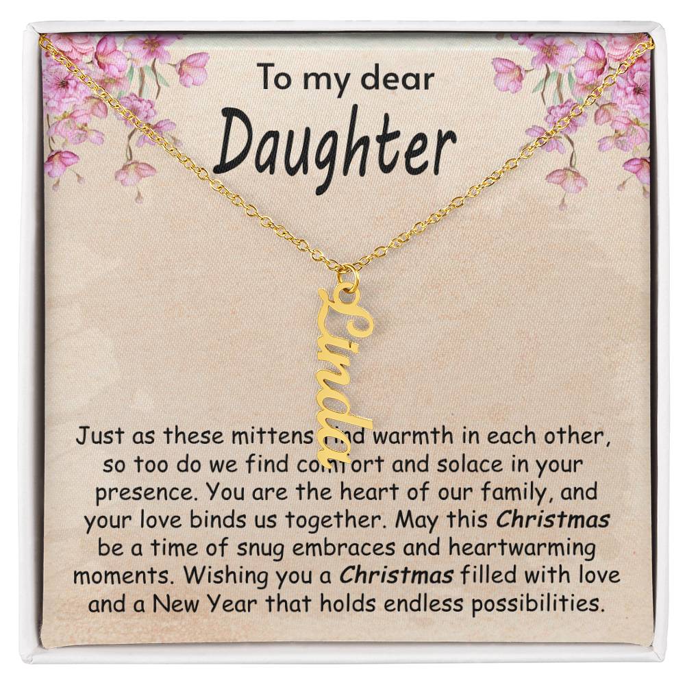 Vertical Name Necklace - Comfort and Solace Daughter