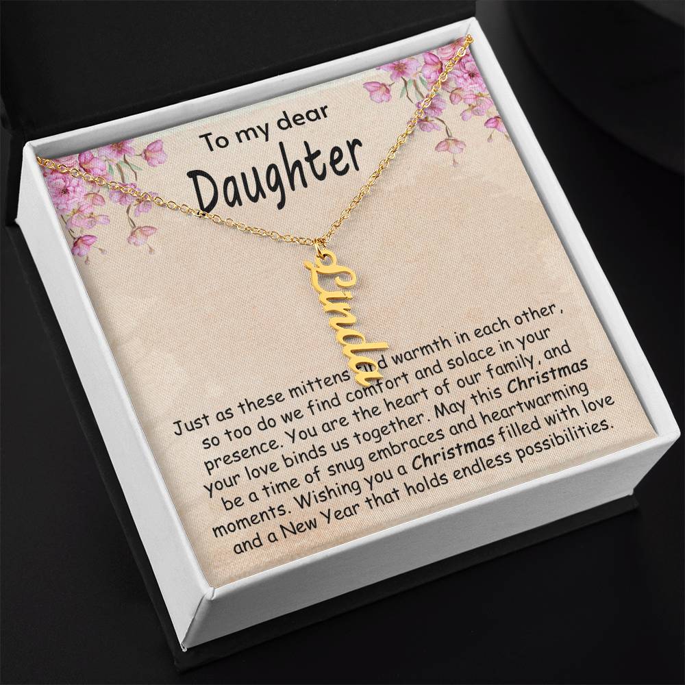 Vertical Name Necklace - Comfort and Solace Daughter