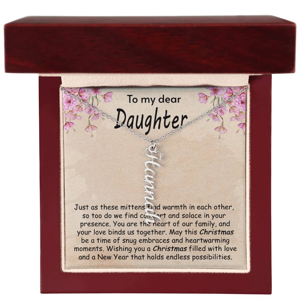 Vertical Name Necklace - Comfort and Solace Daughter