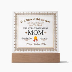 Acrylic Square Plaque - World's Greatest Mom