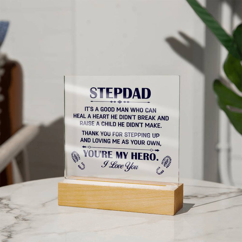 Acrylic Square Plaque -  Heal A Heart Stepdad