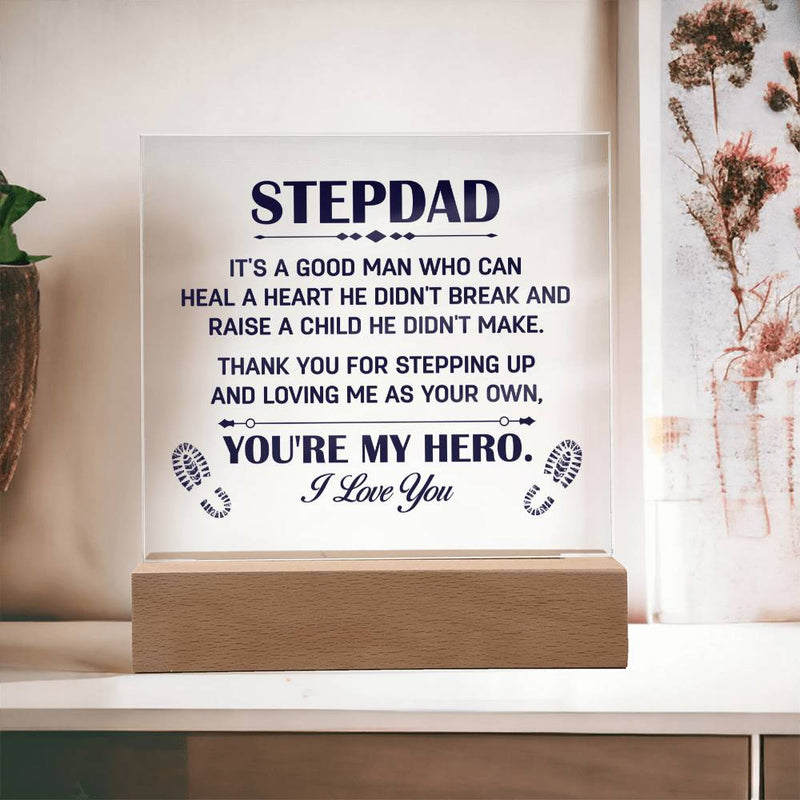 Acrylic Square Plaque -  Heal A Heart Stepdad