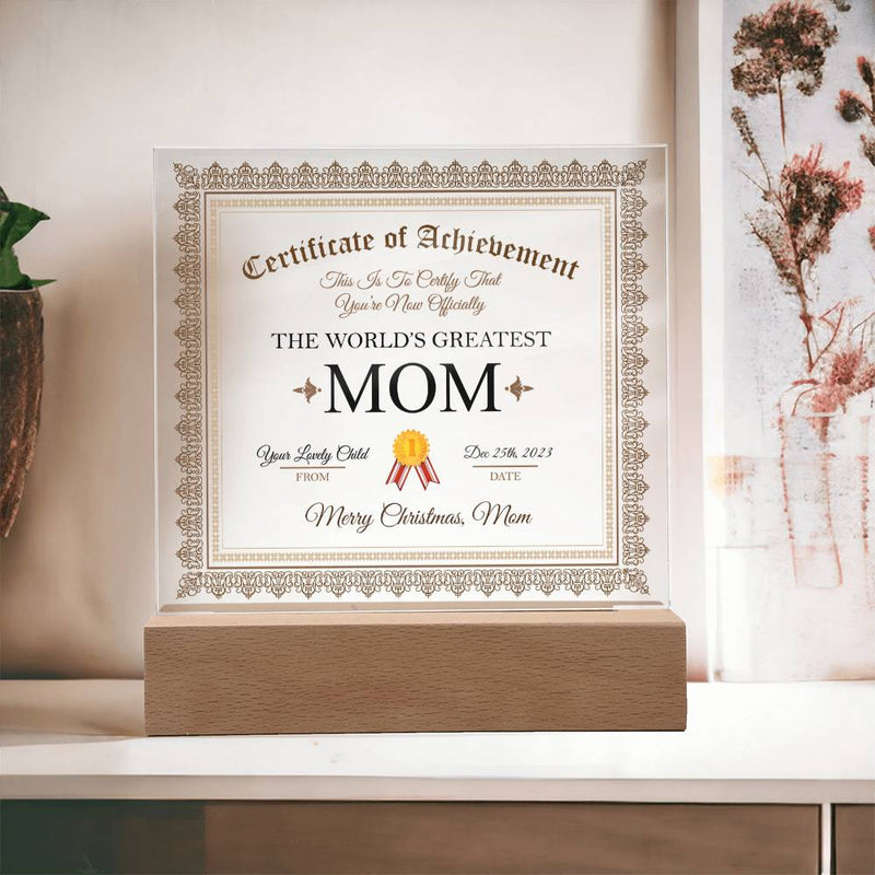 Acrylic Square Plaque - World's Greatest Mom