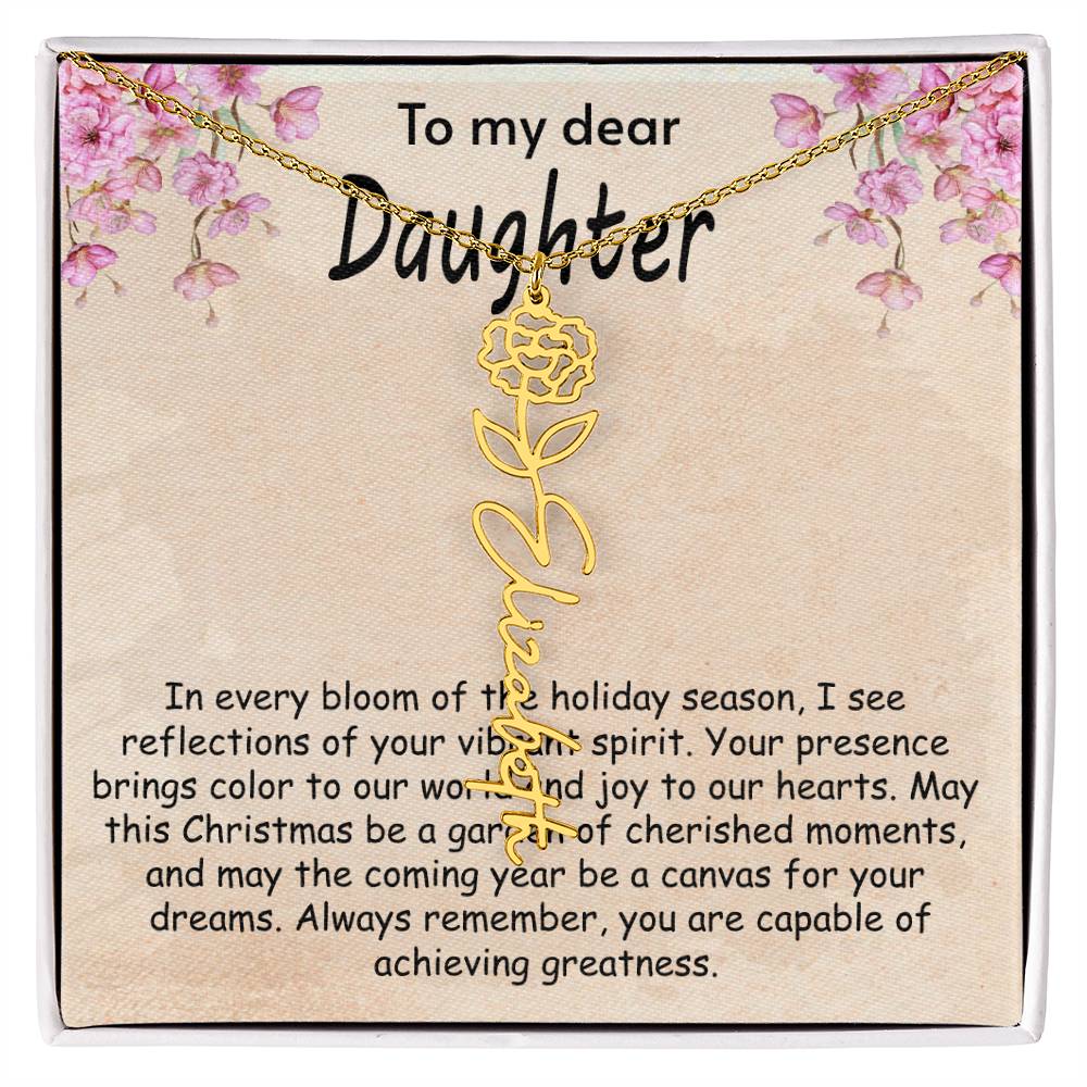 Flower Name Necklace - I see Reflections Daughter