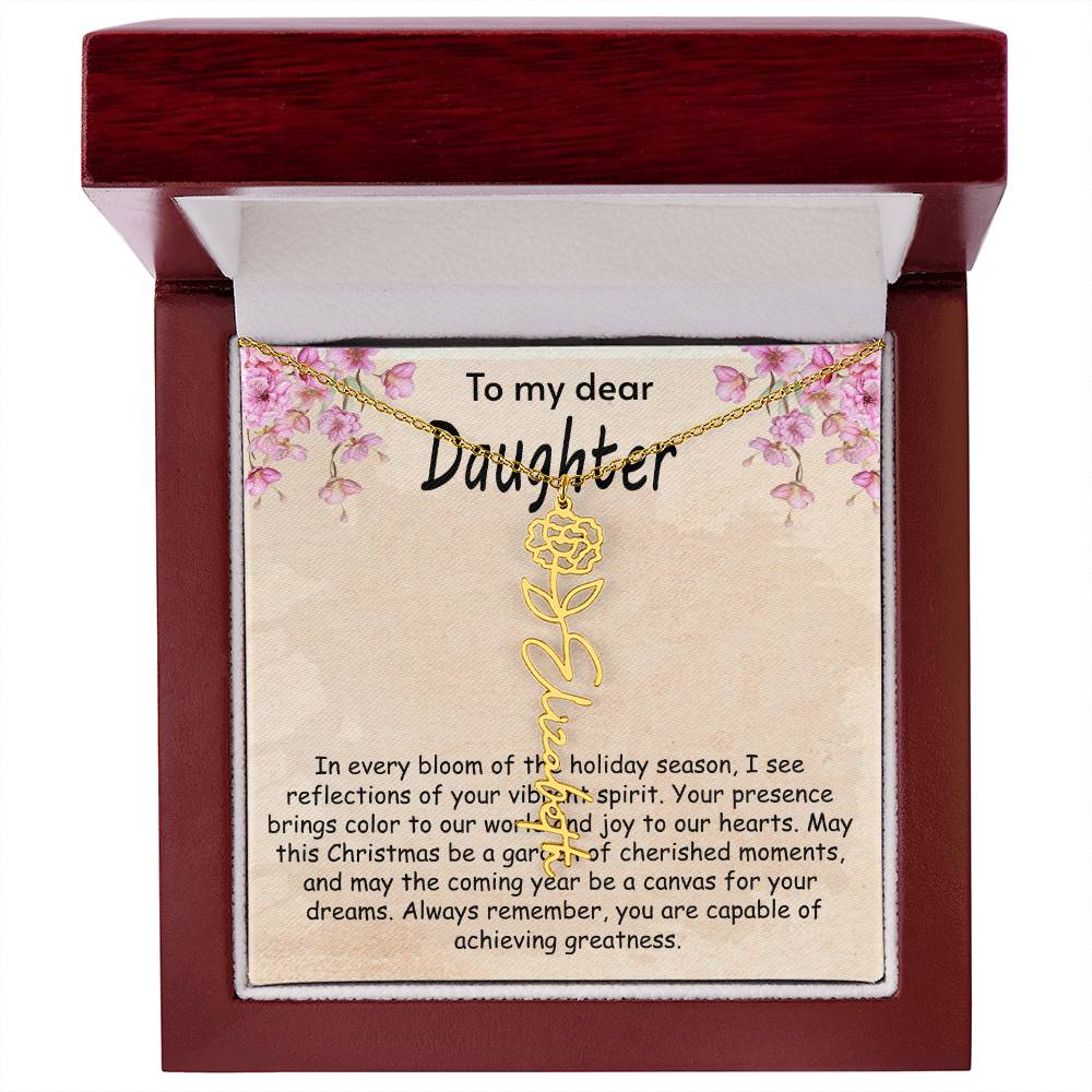 Flower Name Necklace - I see Reflections Daughter