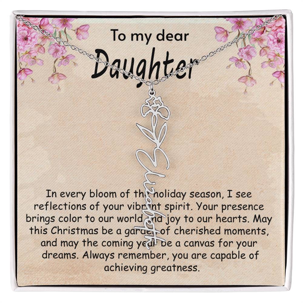 Flower Name Necklace - I see Reflections Daughter