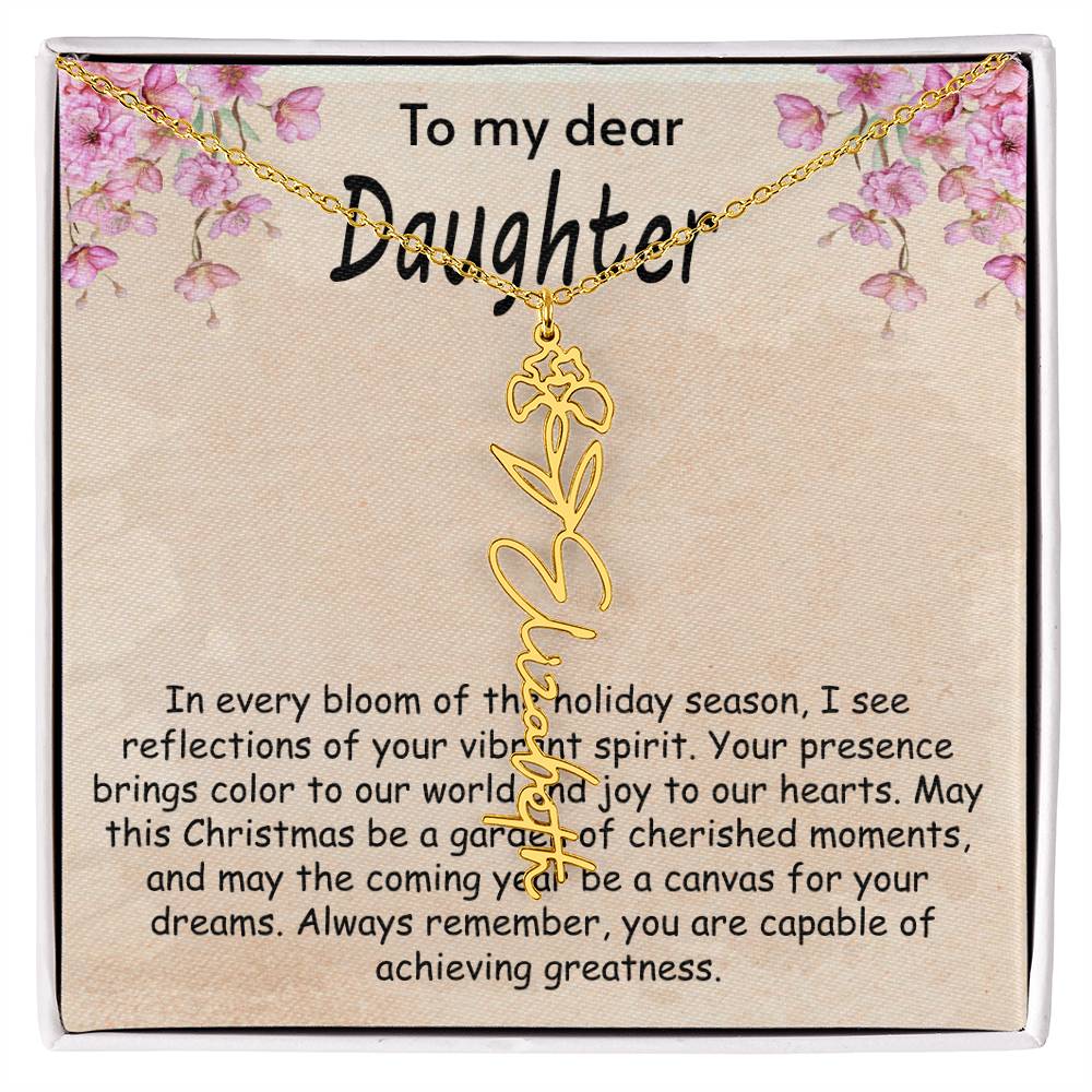 Flower Name Necklace - I see Reflections Daughter