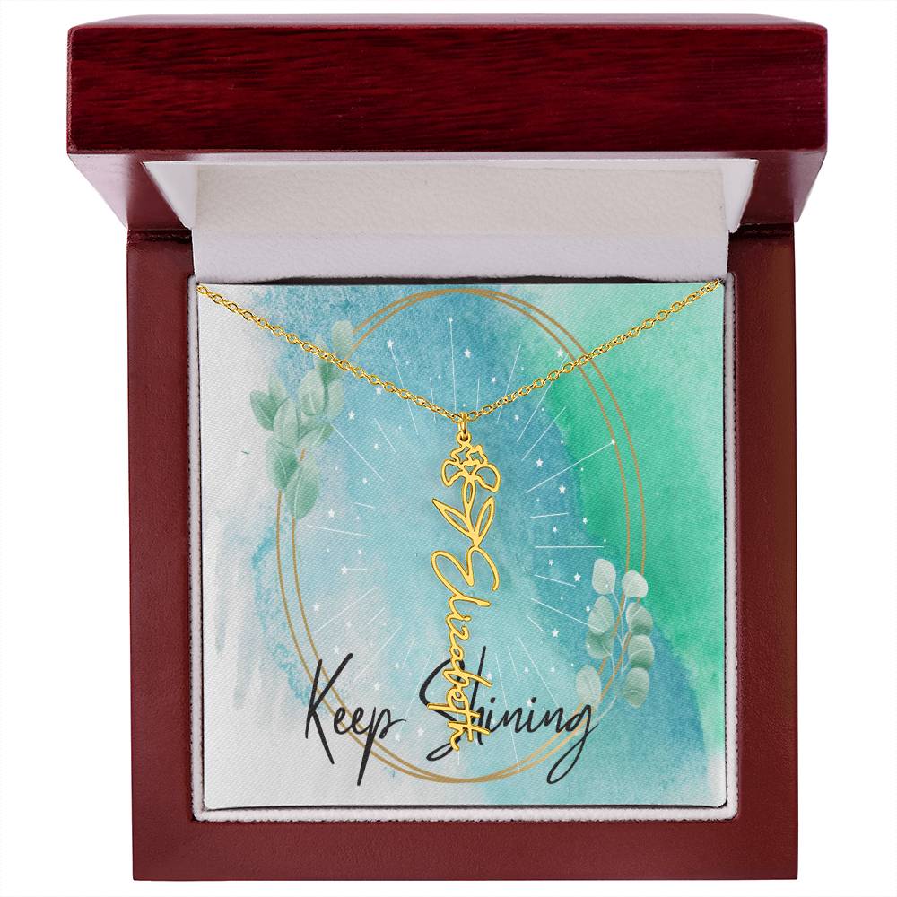 Flower Name Necklace - Keep Shining