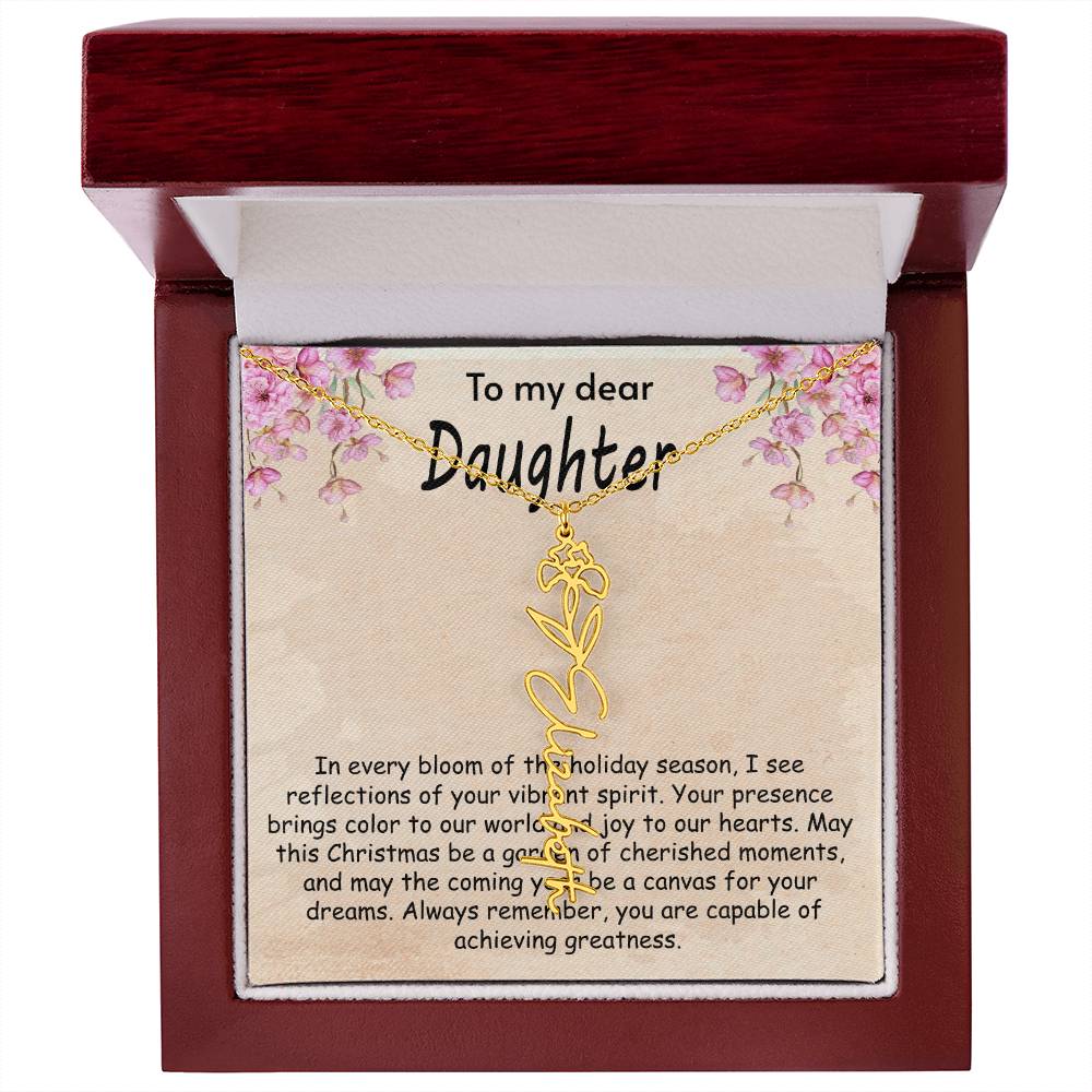 Flower Name Necklace - I see Reflections Daughter