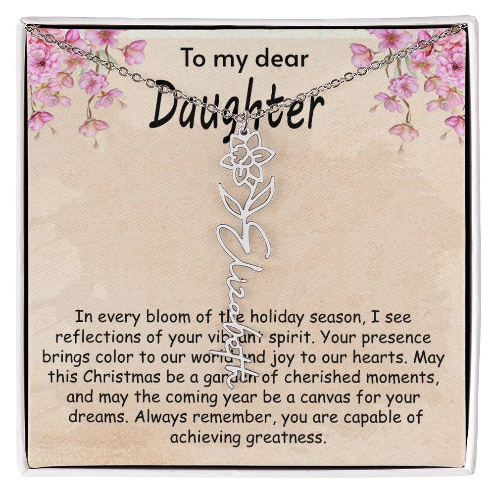 Flower Name Necklace - I see Reflections Daughter