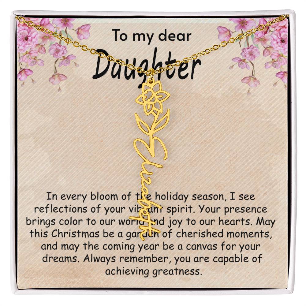 Flower Name Necklace - I see Reflections Daughter