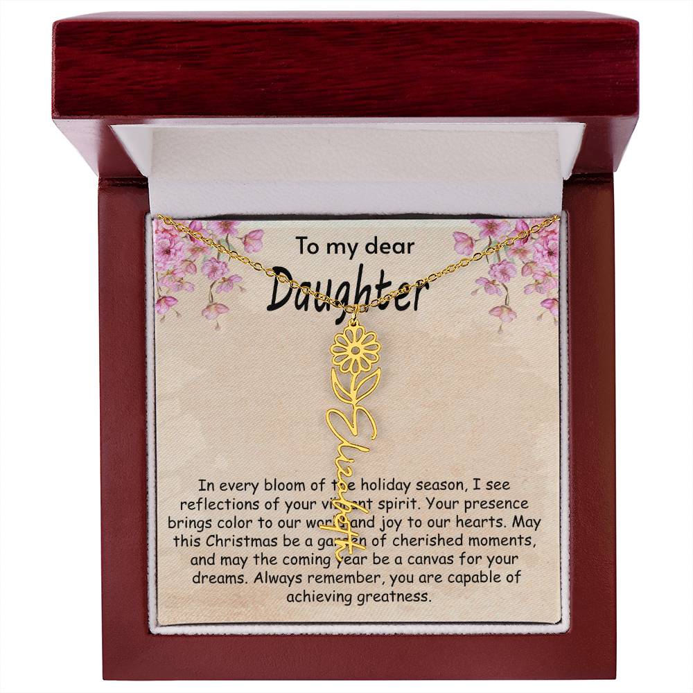 Flower Name Necklace - I see Reflections Daughter