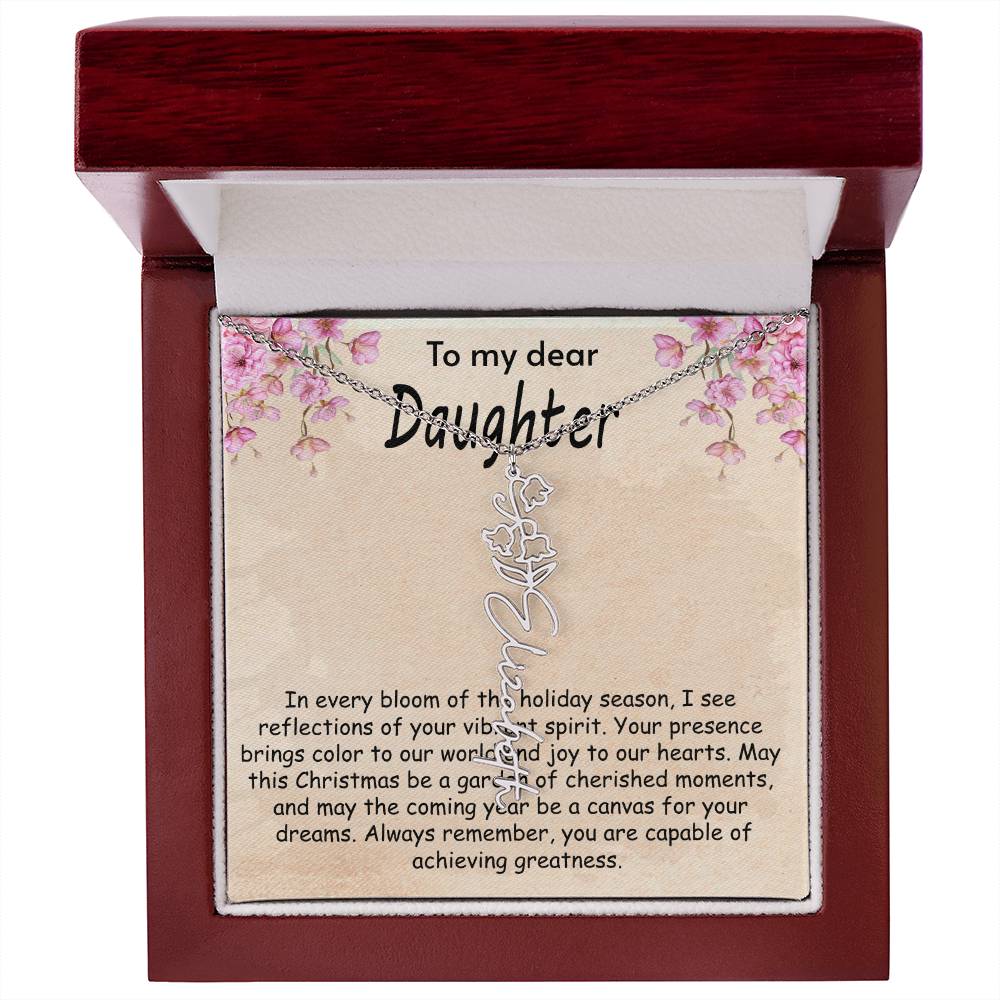 Flower Name Necklace - I see Reflections Daughter