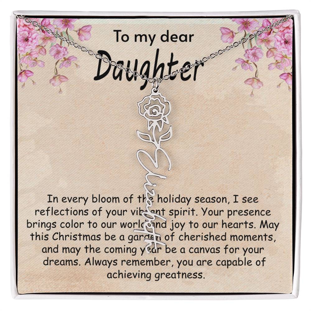 Flower Name Necklace - I see Reflections Daughter