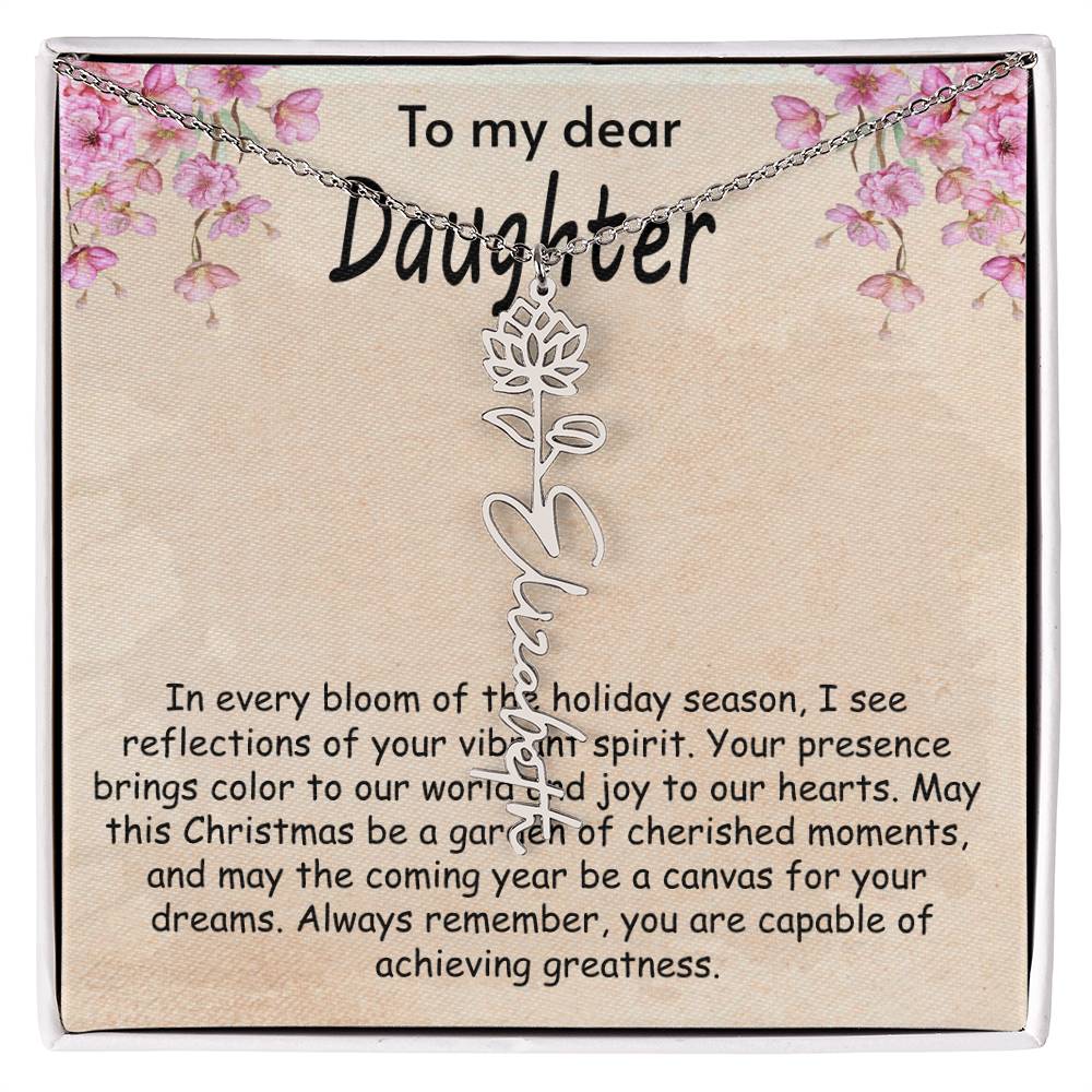 Flower Name Necklace - I see Reflections Daughter