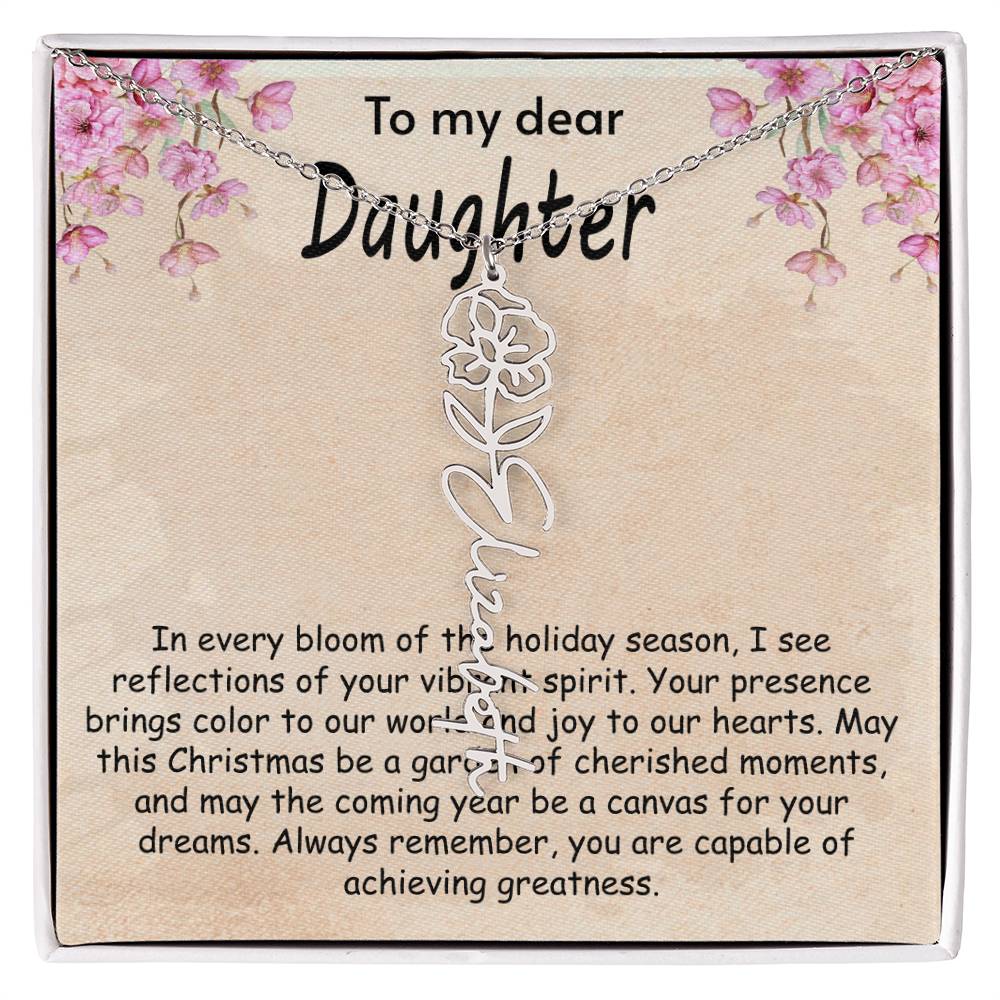 Flower Name Necklace - I see Reflections Daughter