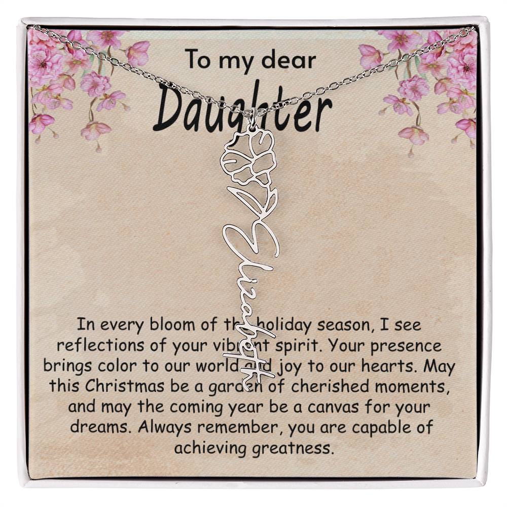 Flower Name Necklace - I see Reflections Daughter