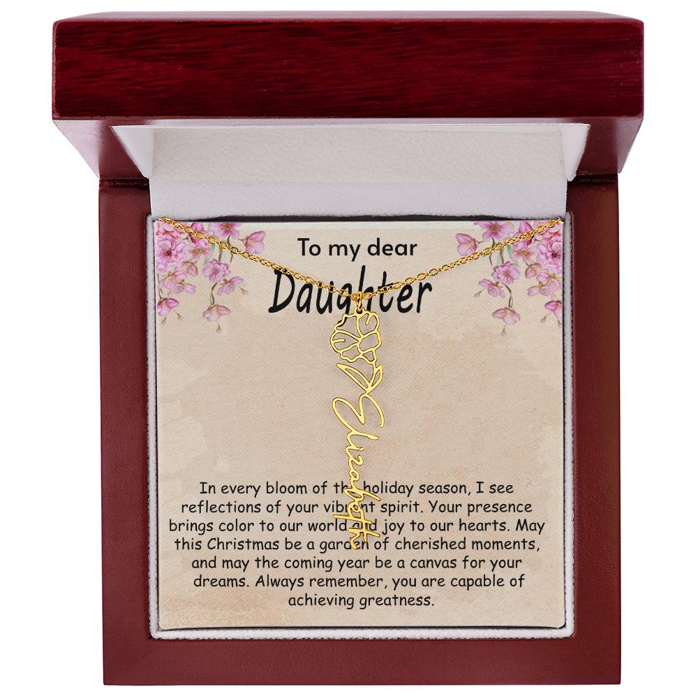 Flower Name Necklace - I see Reflections Daughter