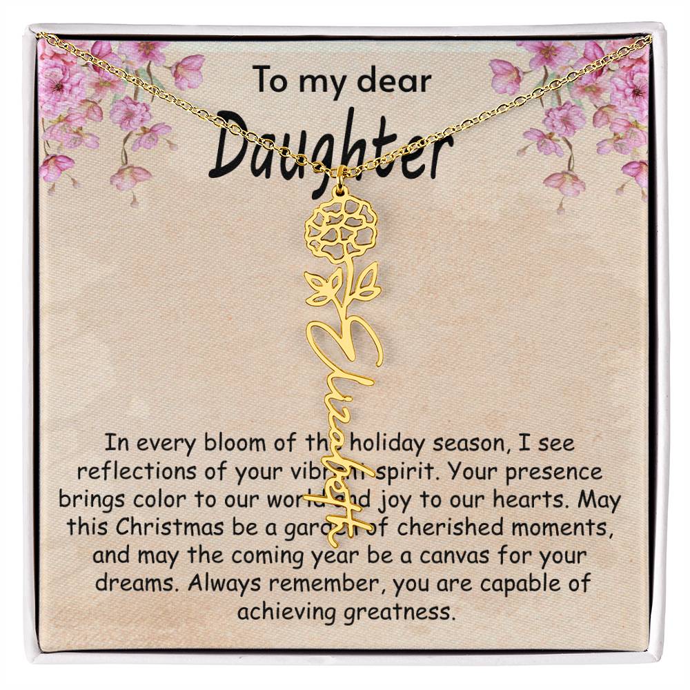 Flower Name Necklace - I see Reflections Daughter