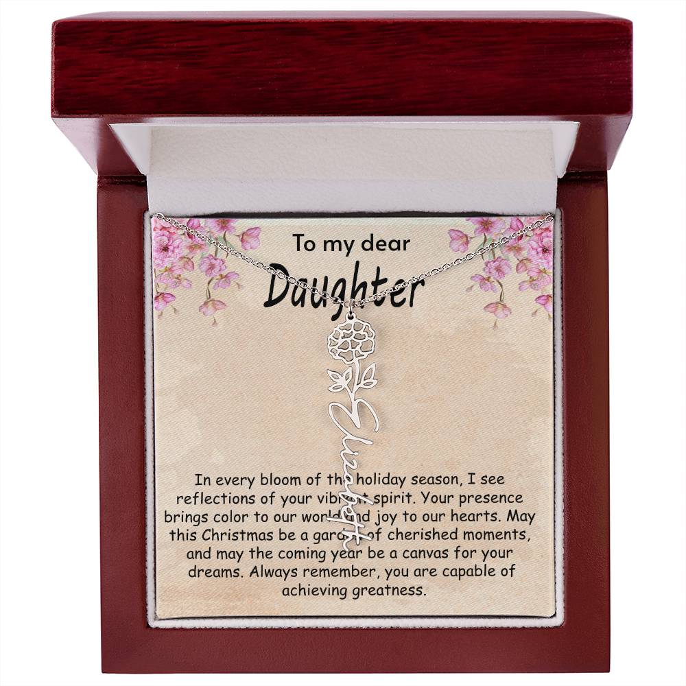 Flower Name Necklace - I see Reflections Daughter