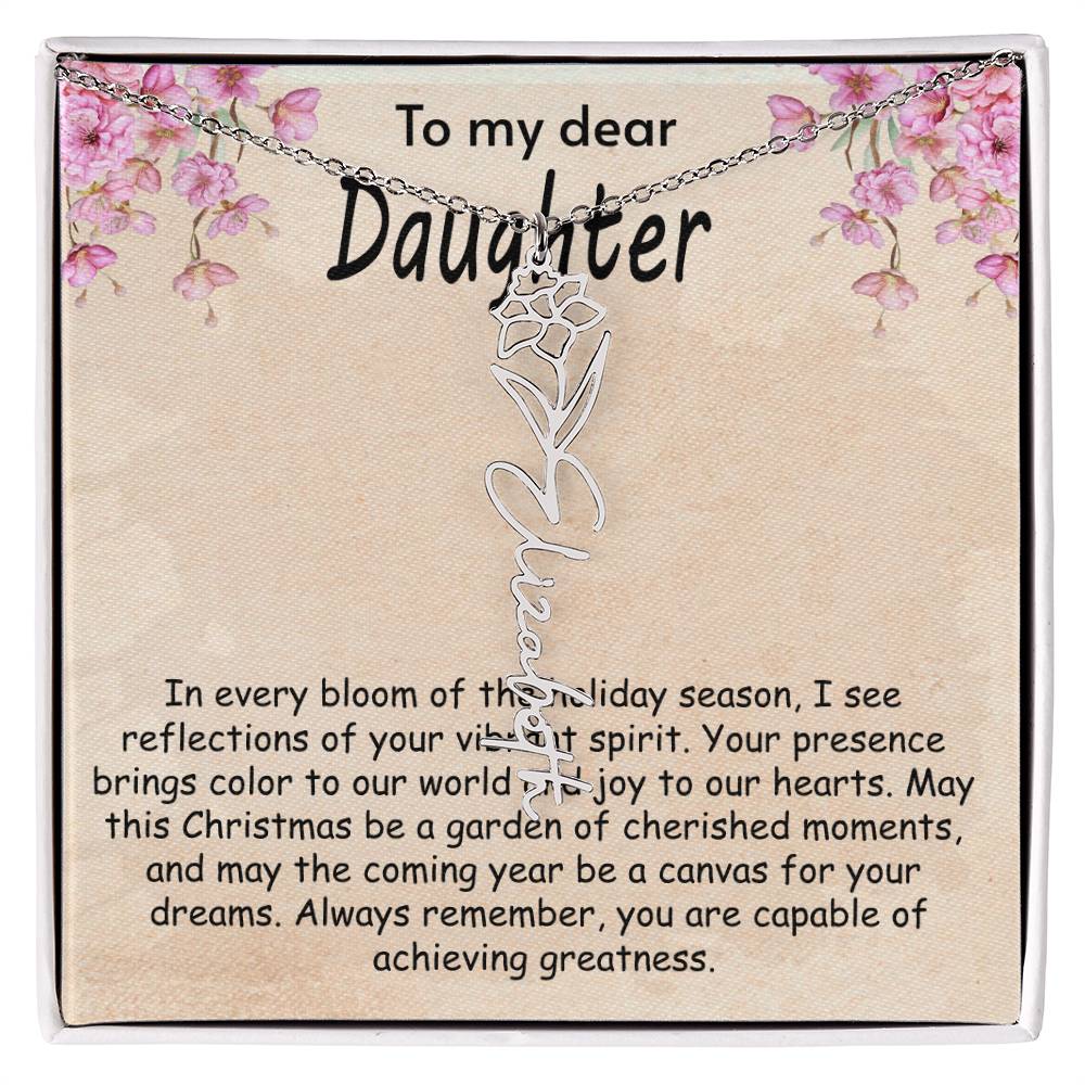 Flower Name Necklace - I see Reflections Daughter