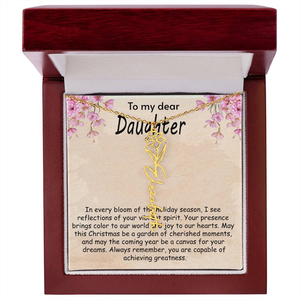 Flower Name Necklace - I see Reflections Daughter