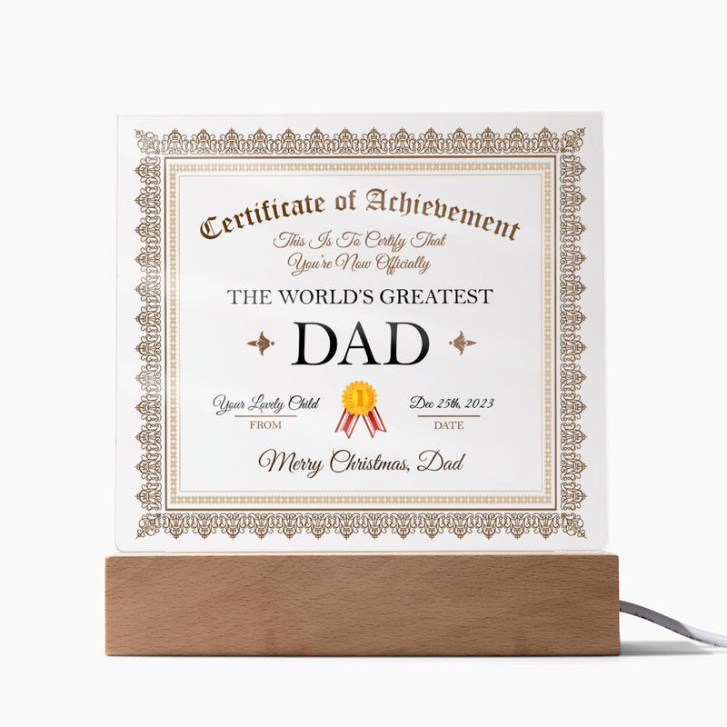 Acrylic Square Plaque - World's Greatest Dad