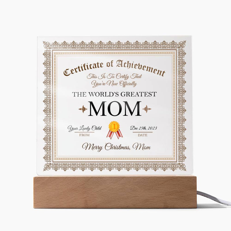 Acrylic Square Plaque - World's Greatest Mom