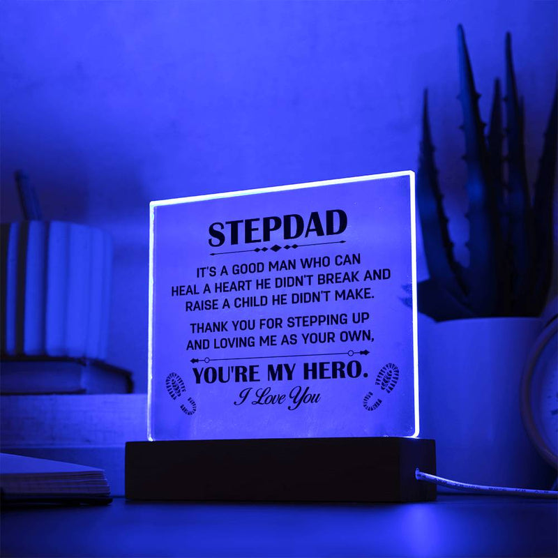 Acrylic Square Plaque -  Heal A Heart Stepdad