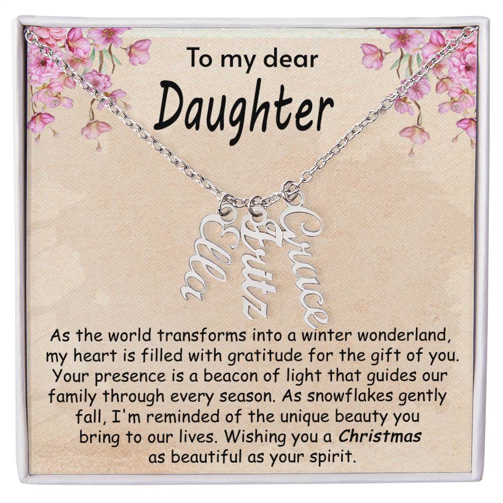 Multi Vertical Name Necklace - As The World Transforms Daughter