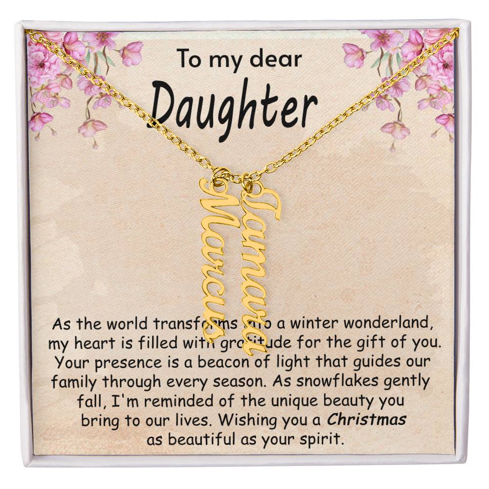 Multi Vertical Name Necklace - As The World Transforms Daughter