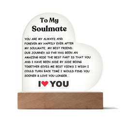 Soulmate - Acrylic Heart Plaque