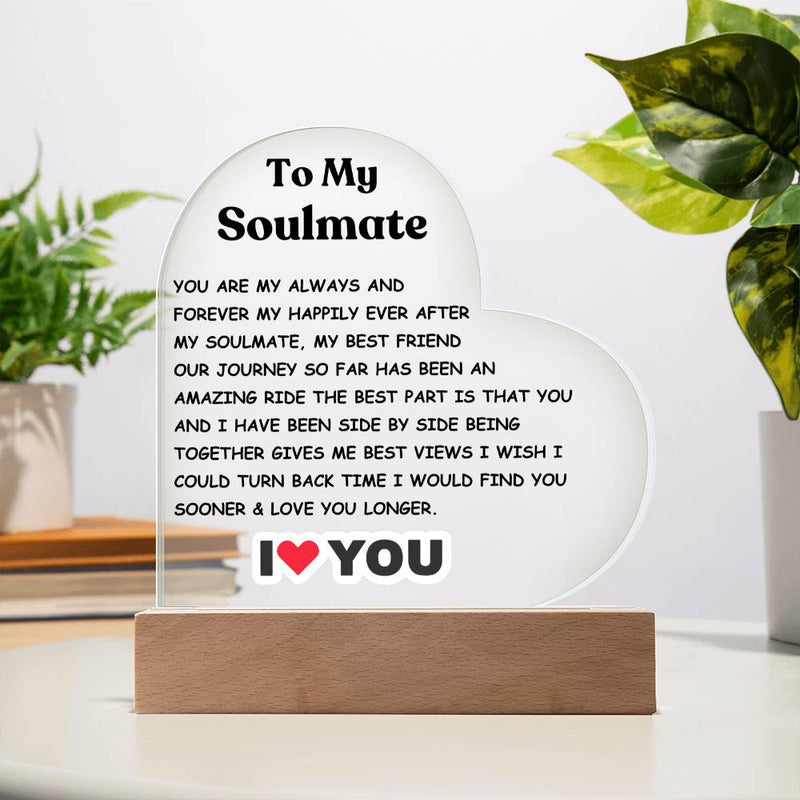 Soulmate - Acrylic Heart Plaque