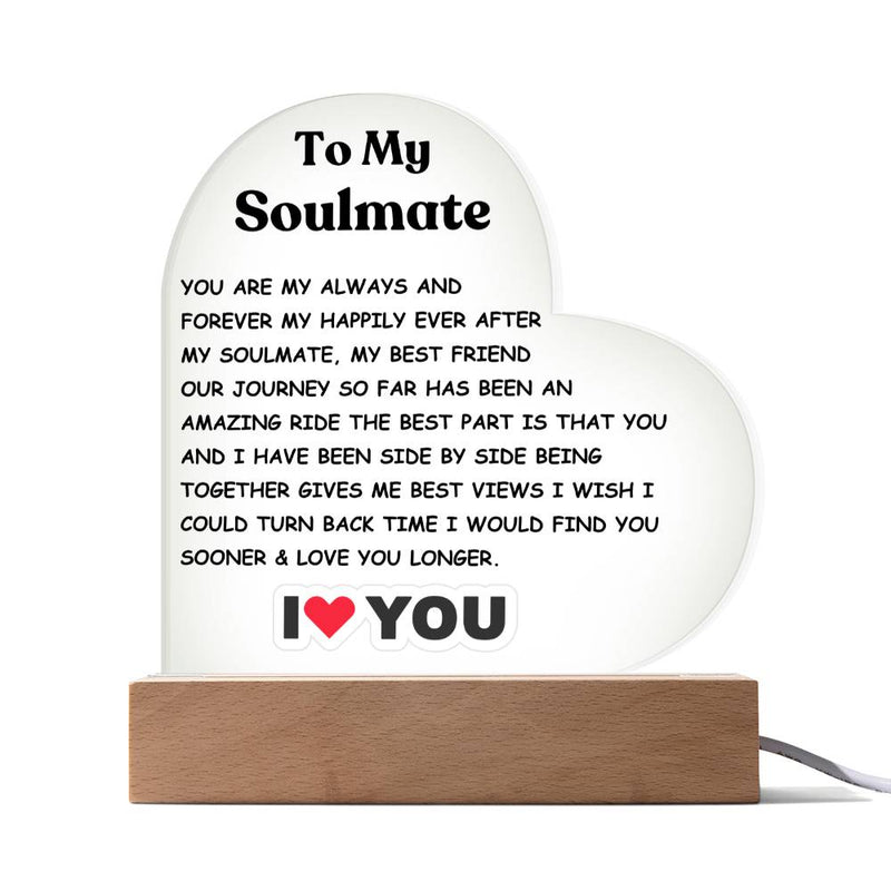 Soulmate - Acrylic Heart Plaque