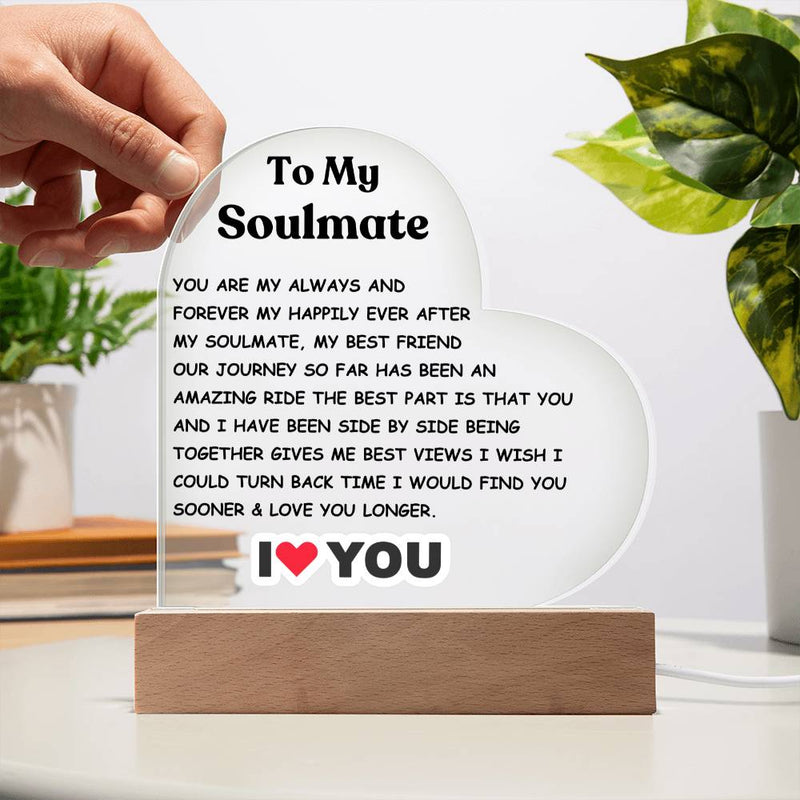 Soulmate - Acrylic Heart Plaque