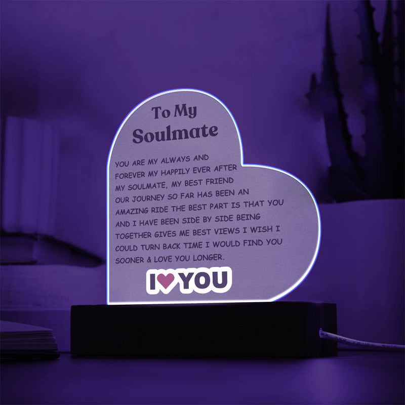 Soulmate - Acrylic Heart Plaque