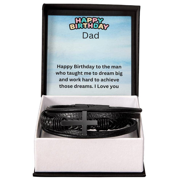 Men's Cross Bracelet - Dream Big Dad