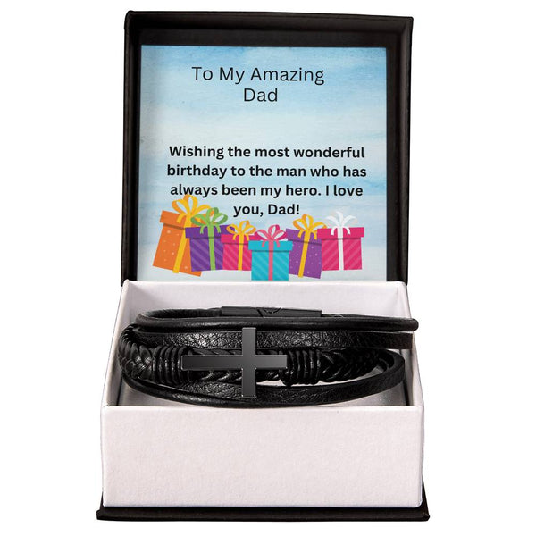 Men's Cross Bracelet - Amazing Dad