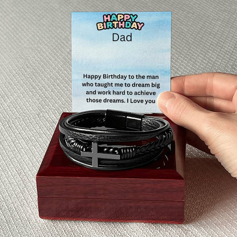 Men's Cross Bracelet - Dream Big Dad