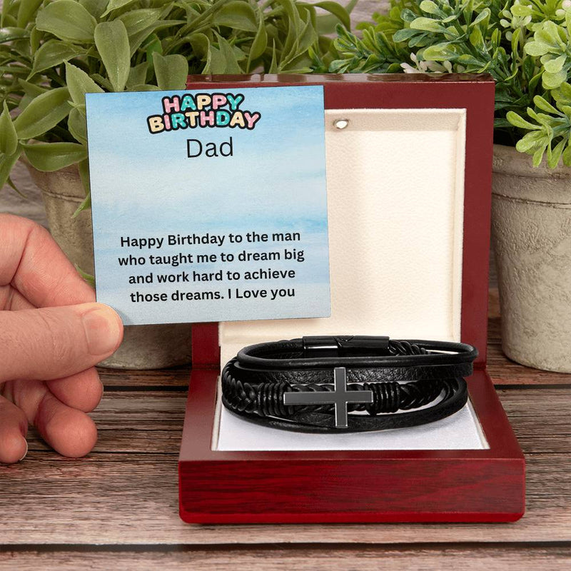 Men's Cross Bracelet - Dream Big Dad