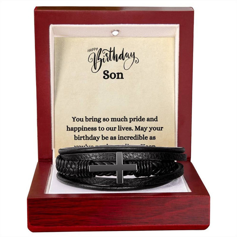 Men's Cross Bracelet - Pride & Happiness Son