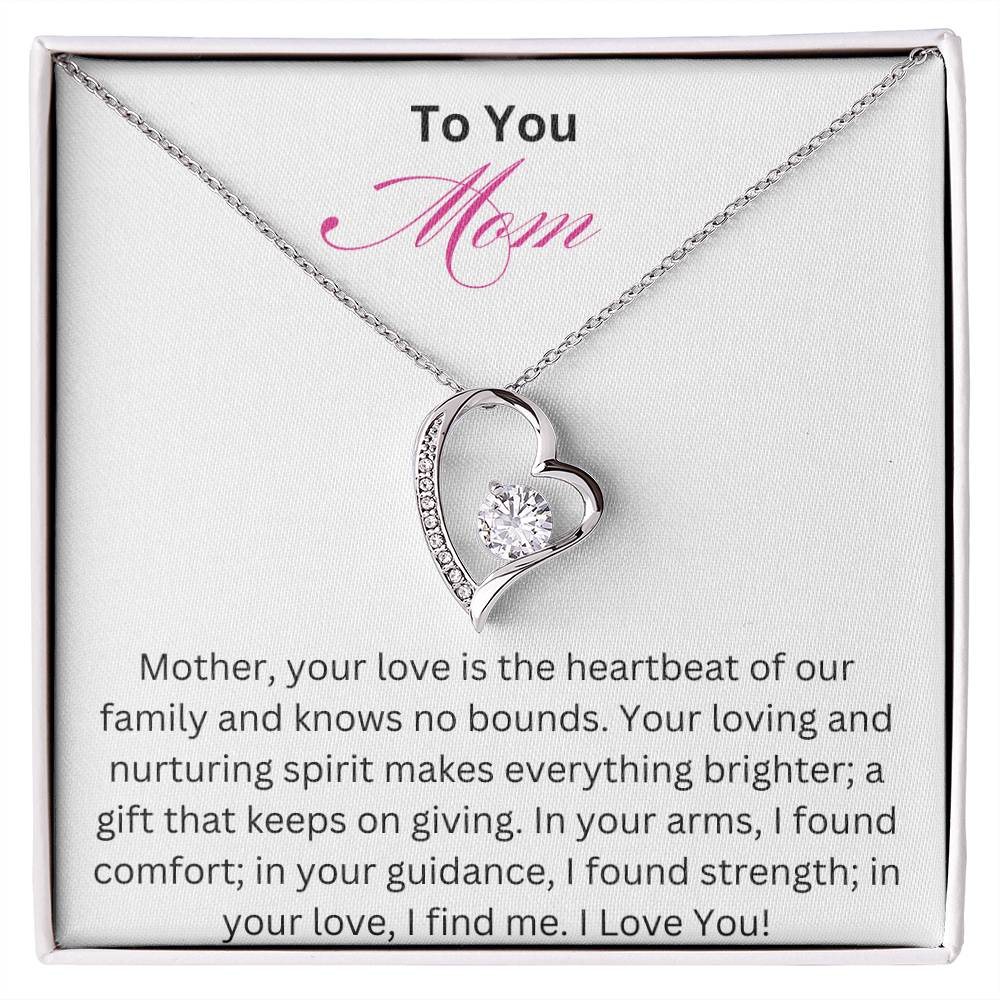 Forever Love Necklace - Love is the Heartbeat Mom