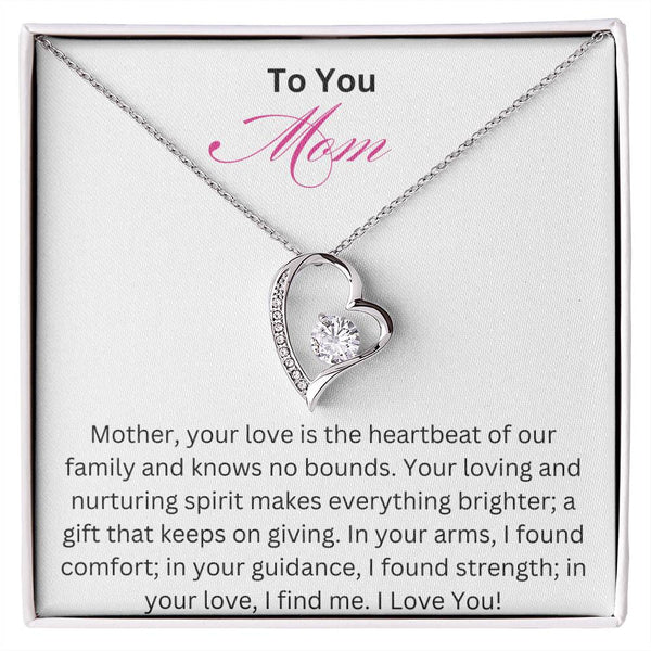 Forever Love Necklace - Love is the Heartbeat Mom