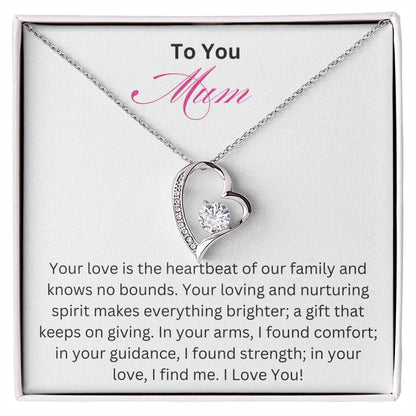 Forever Love Necklace - Love is the Heartbeat Mum