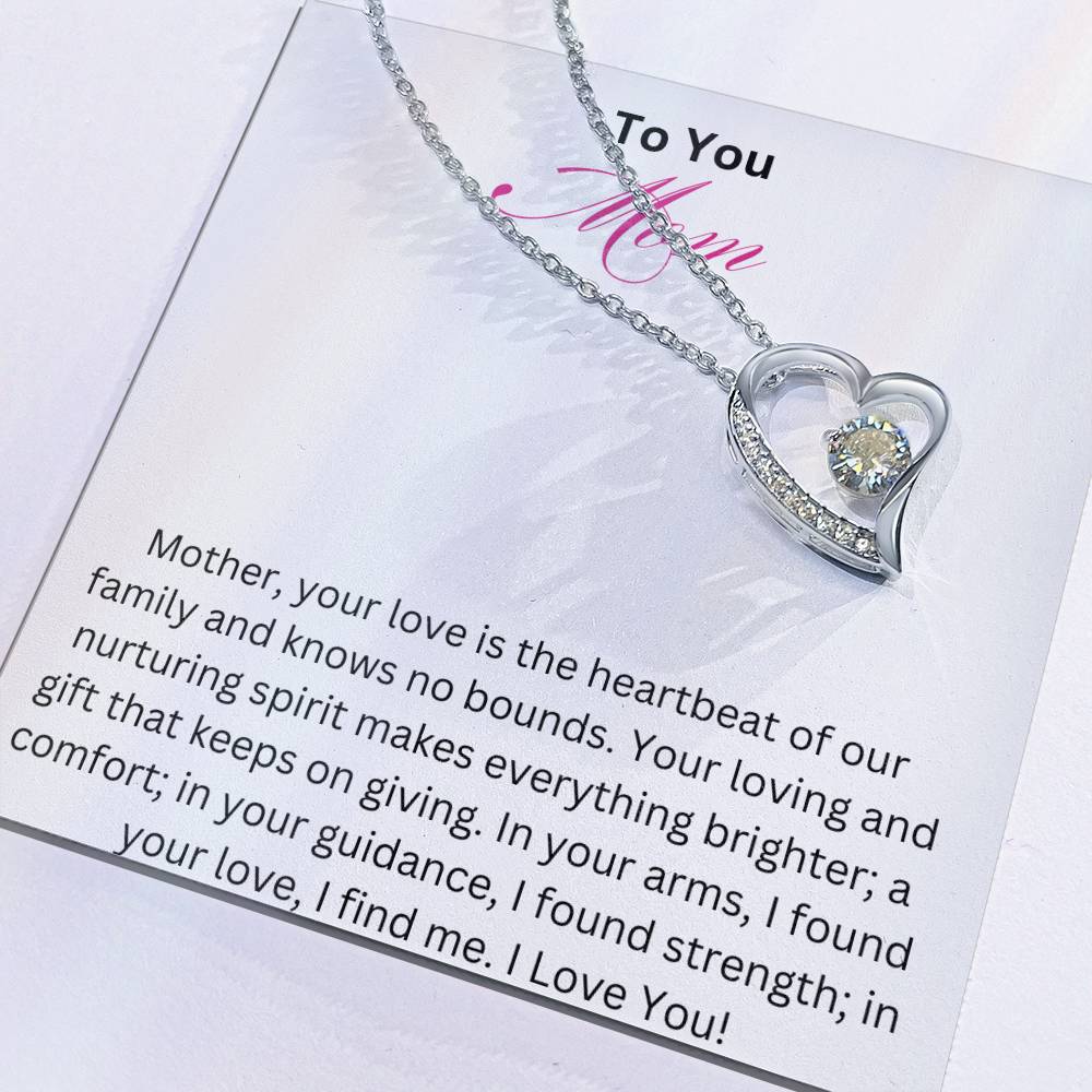 Forever Love Necklace - Love is the Heartbeat Mom