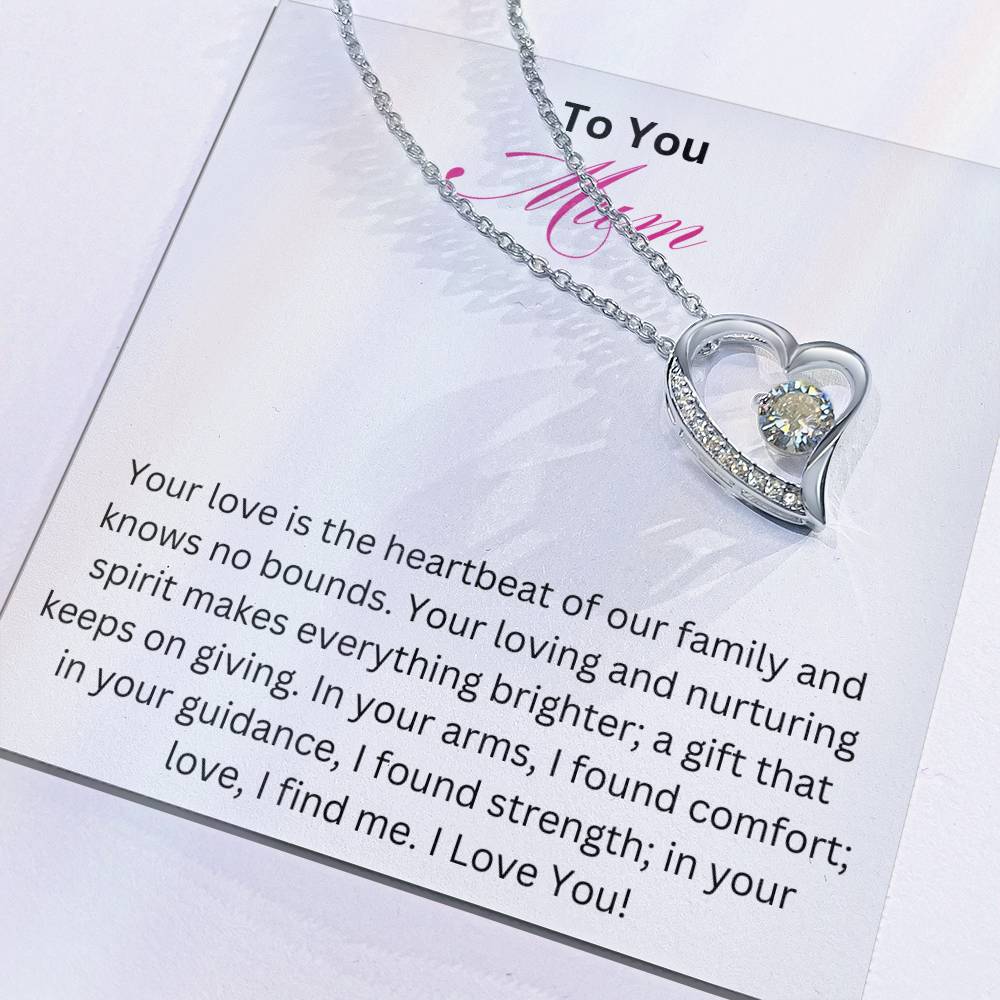 Forever Love Necklace - Love is the Heartbeat Mum