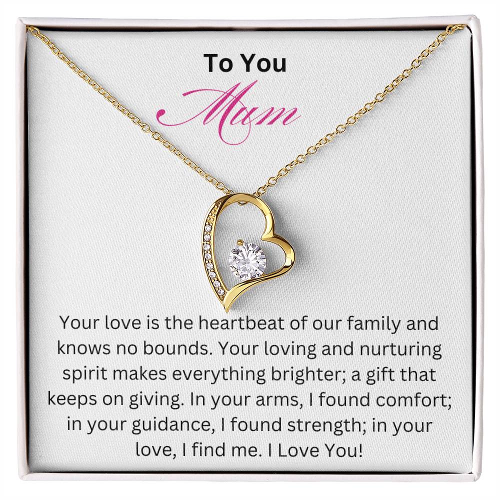 Forever Love Necklace - Love is the Heartbeat Mum