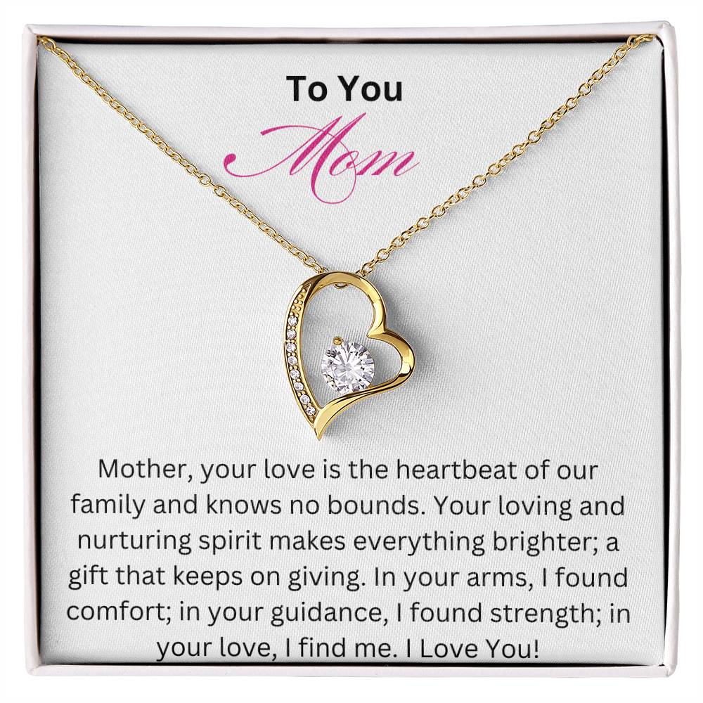 Forever Love Necklace - Love is the Heartbeat Mom